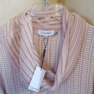Calvin Klein pink cowl neck sweater - M